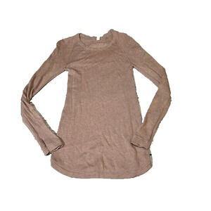 Lululemon Sunshine Coast Cashmere Blend Sweater Slim Fit Long Sleeve Pink Size 4